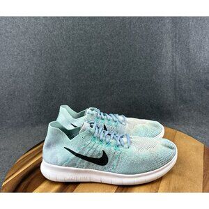 Nike Free RN Flyknit 2017 Women US 9.5 Running Shoe Blue Aqua 880844 402